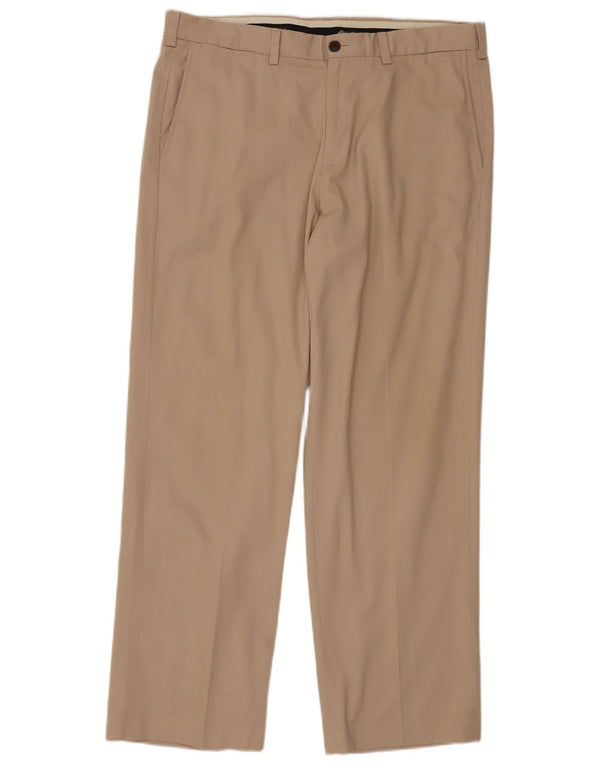 Pantaloni chino da uomo dalla vestibilità comoda EDDIE BAUER W38 L32 in cotone beige