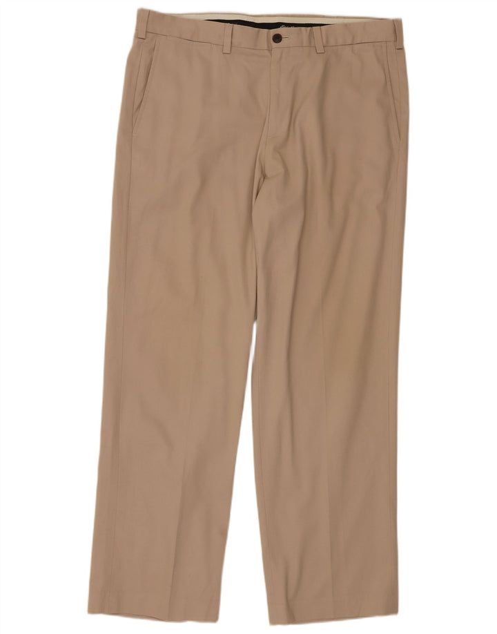 Pantaloni chino da uomo dalla vestibilità comoda EDDIE BAUER W38 L32 in cotone beige