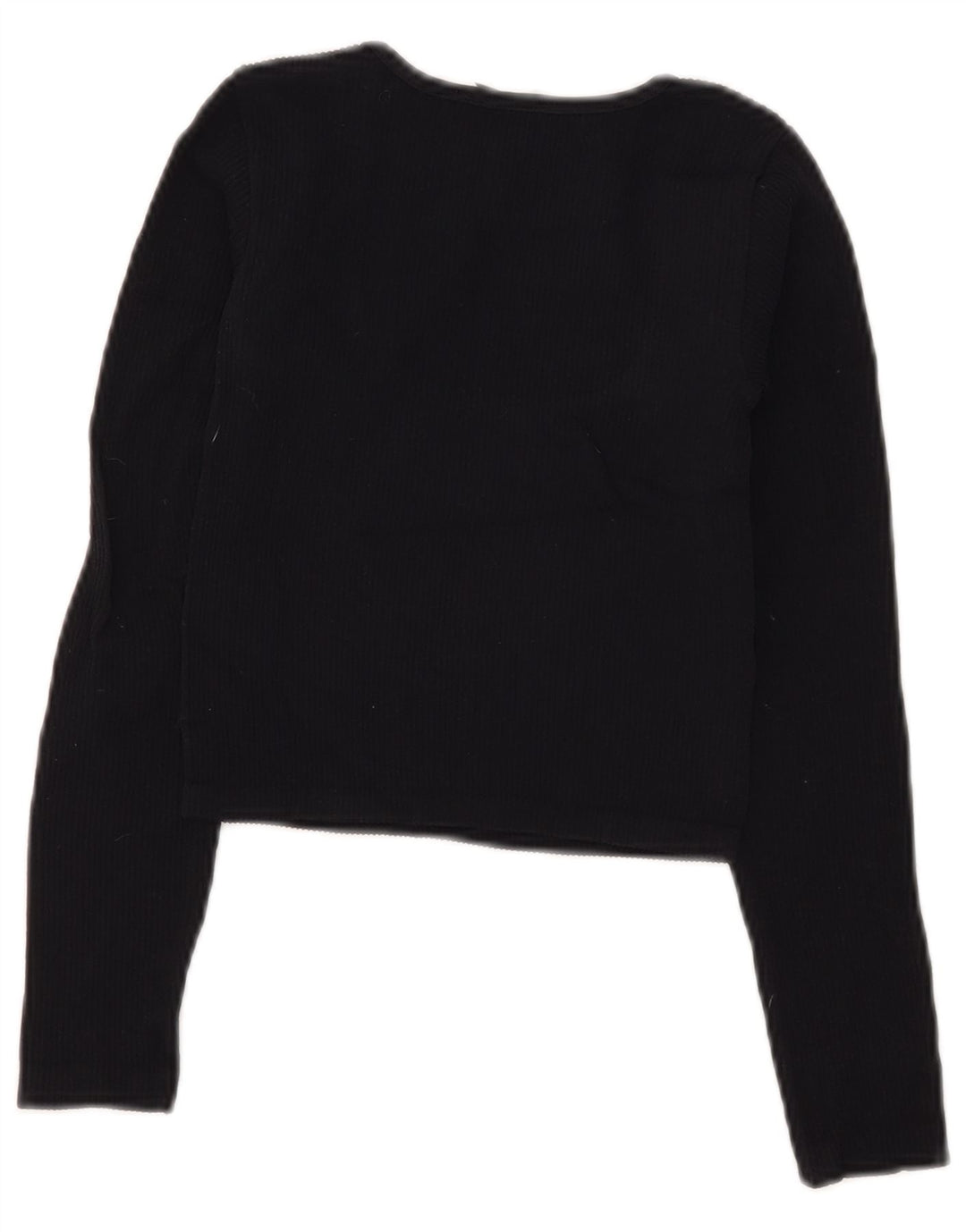 Top corto da donna Zara a maniche lunghe UK 4 XS nero in poliammide