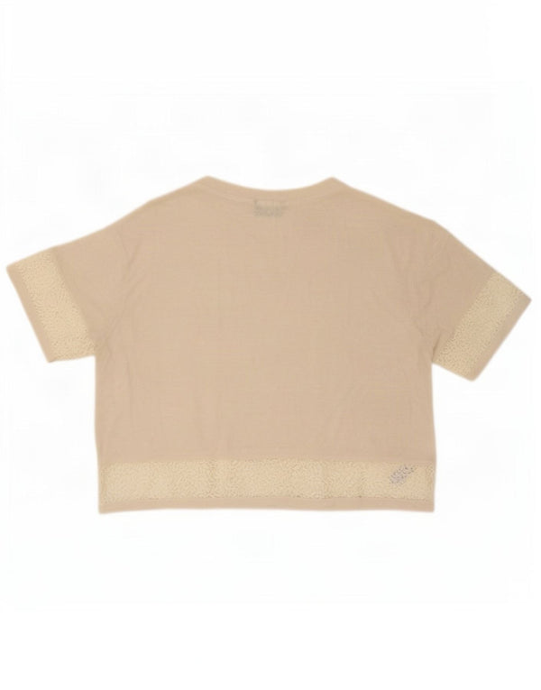 Marks & Spencer T-shirt oversize da donna Top UK 16 Large Beige Lino
