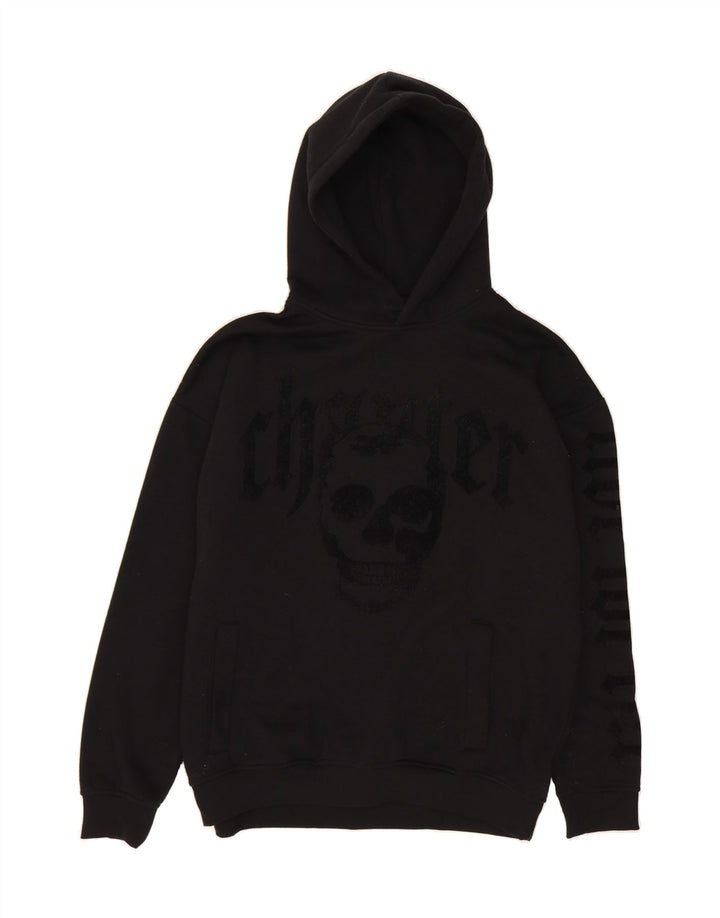 CHAPTER Mens Graphic Hoodie Jumper Large Black Cotton Vintage Chapter and Second-Hand Chapter from Messina Hembry 