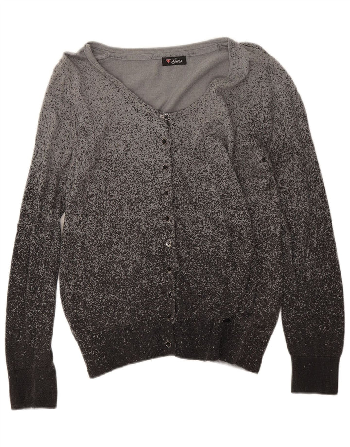 Maglione cardigan da donna Guess UK 12 Viscosa screziata grigio medio