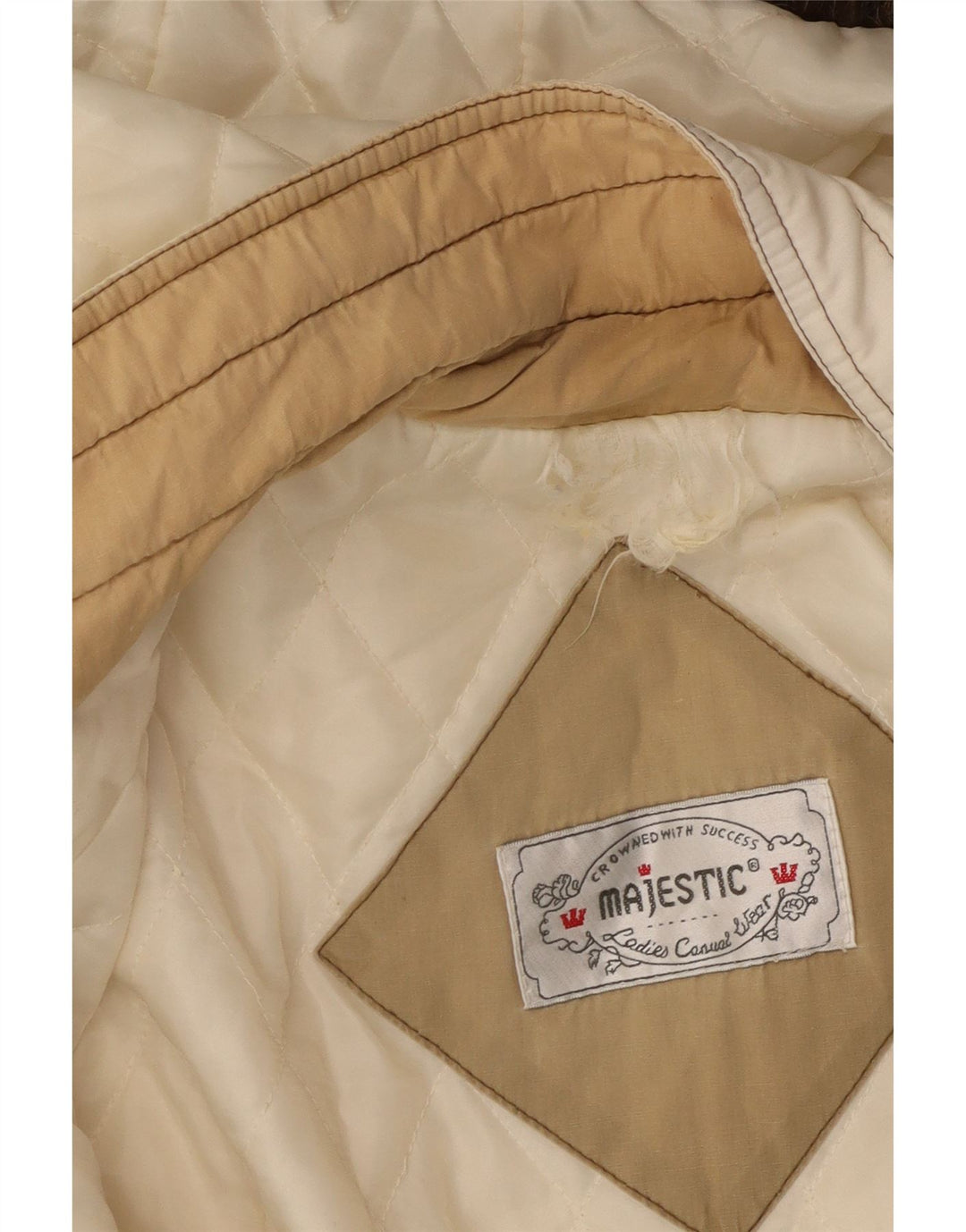 Montgomery con cappuccio da donna MAJESTIC UK 20 2XL bianco sporco floreale