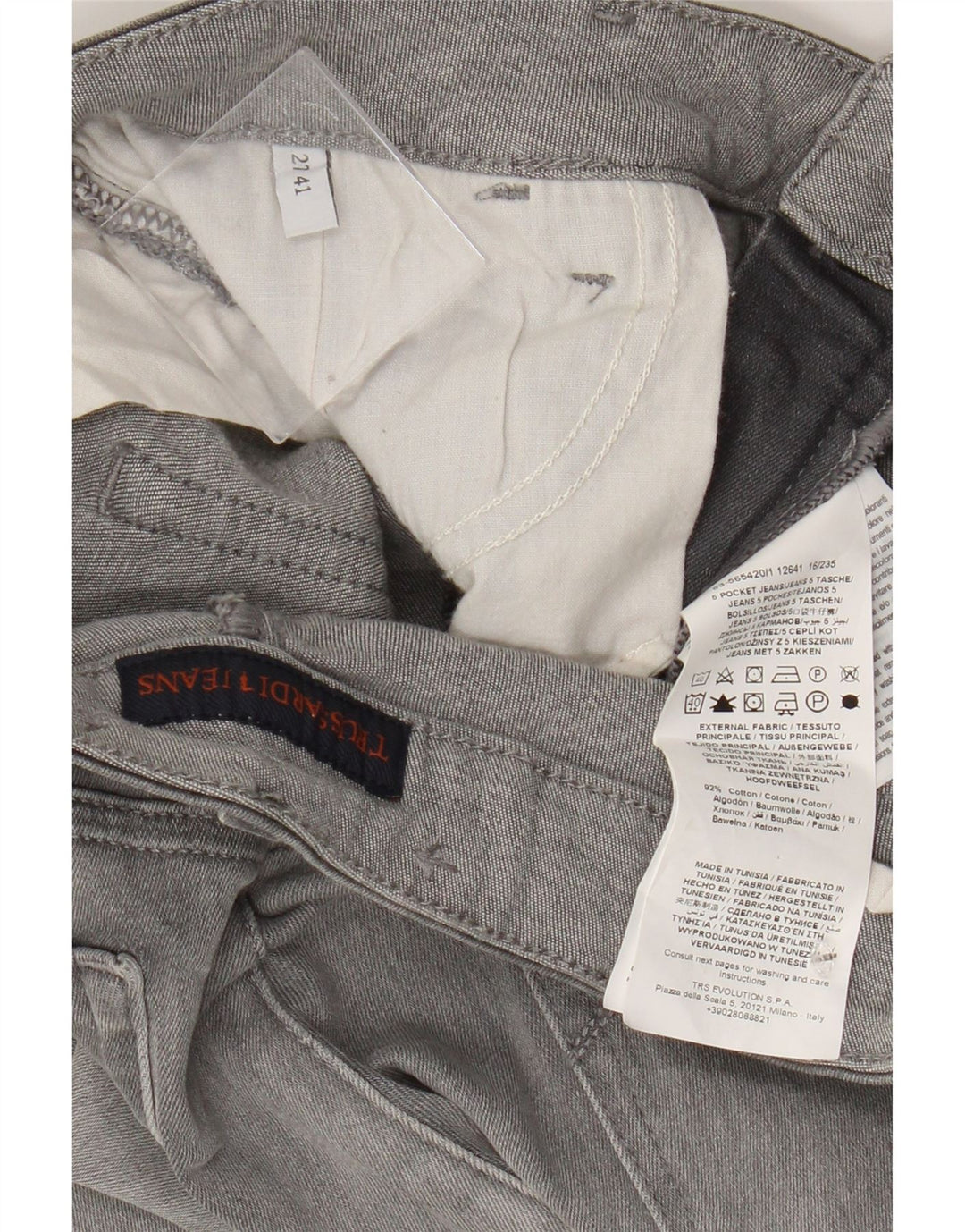 Jeans Dritti Donna TRUSSARDI W27 L25 Cotone Grigio