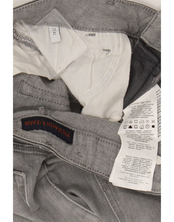 Jeans Dritti Donna TRUSSARDI W27 L25 Cotone Grigio