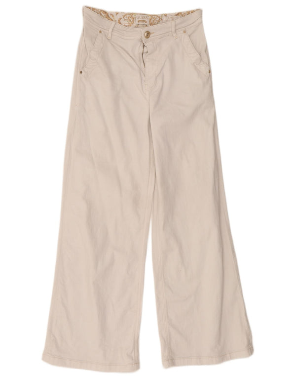 Pantaloni chino Guess Dakota da donna a vita alta, vestibilità comoda, W28 L28 bianchi