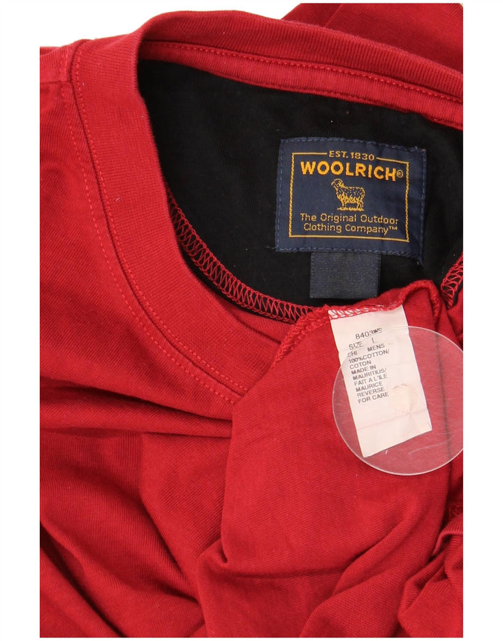 Woolrich Maglia da Uomo Manica a 3/4 Grande in Cotone Rosso