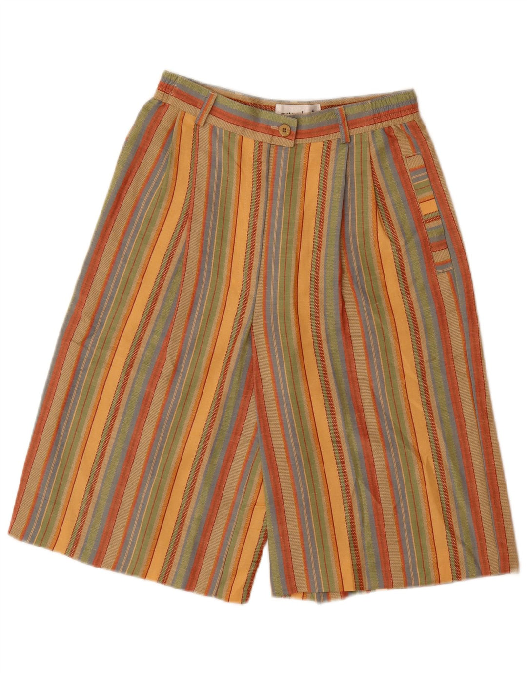 Pantaloncini chino da donna VINTAGE UK 10 piccoli W26 a righe multicolori