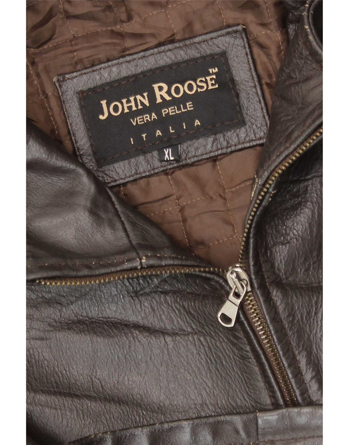 Giacca in pelle da uomo John Roose UK 42 XL Marrone