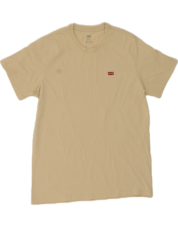 LEVI'S Mens Standard Fit T-Shirt Top Large Beige Cotton Vintage Levi's and Second-Hand Levi's from Messina Hembry 