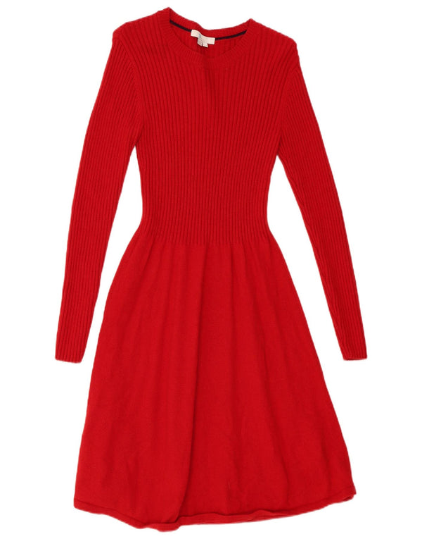 Abito maglione a maniche lunghe da donna Boden UK 10 piccolo rosso in viscosa