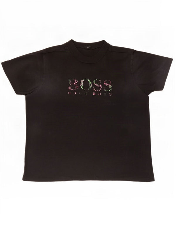 T-shirt grafica da uomo Hugo Boss Top 5XL cotone nero