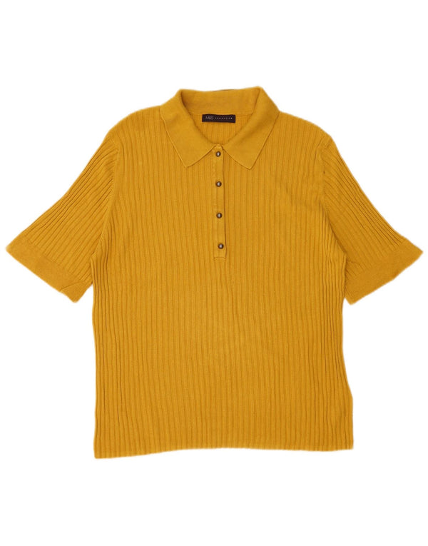 Polo da donna Marks & Spencer UK 20 2XL viscosa gialla