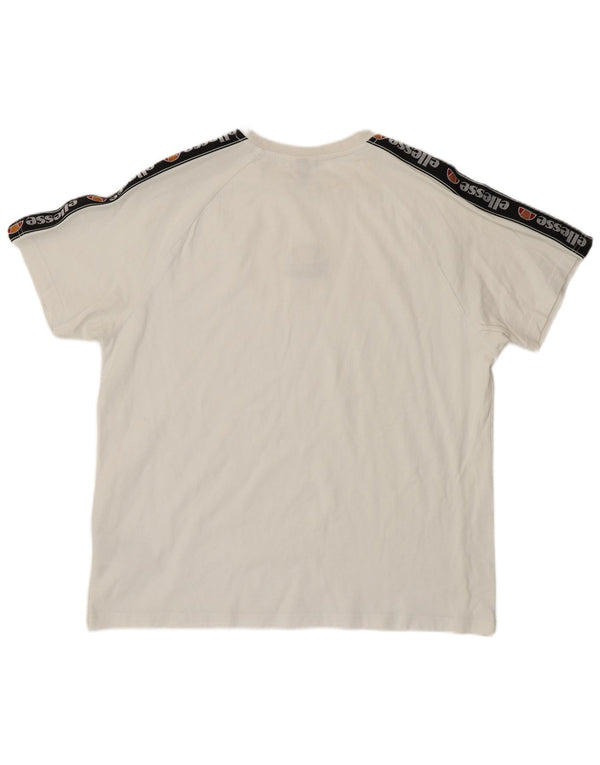 T-shirt grafica da uomo Ellesse Top grande in cotone color block bianco