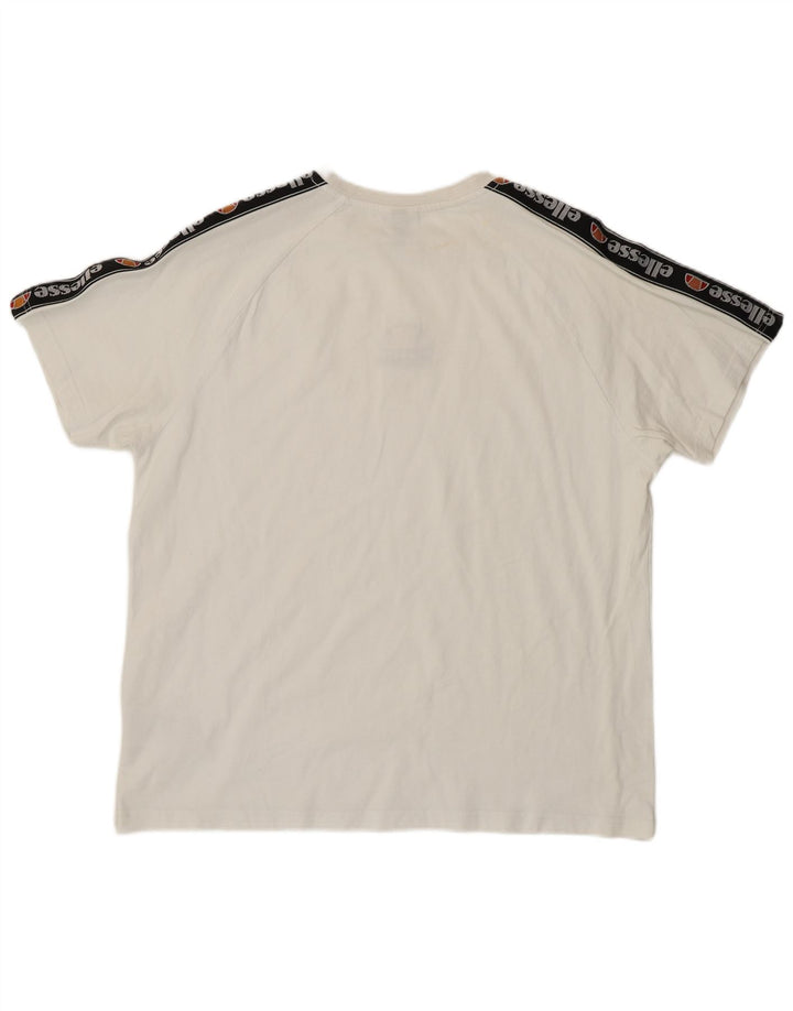 T-shirt grafica da uomo Ellesse Top grande in cotone color block bianco