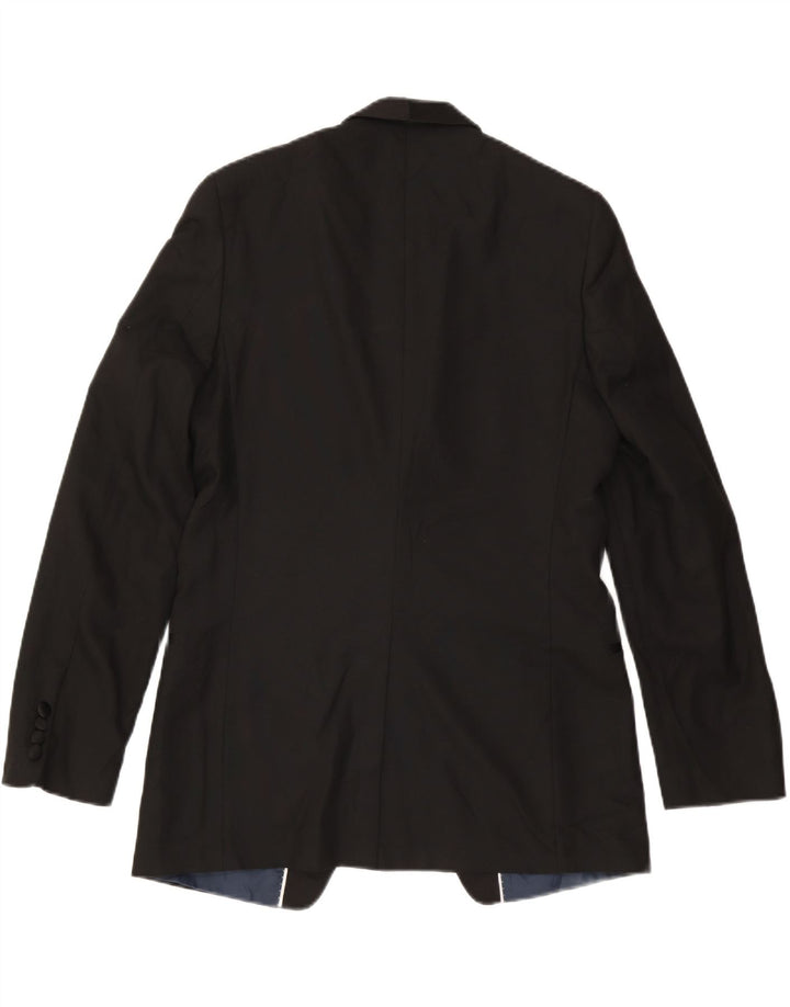 Giacca blazer slim fit da uomo Marks & Spencer a 1 bottone UK 40 media nera