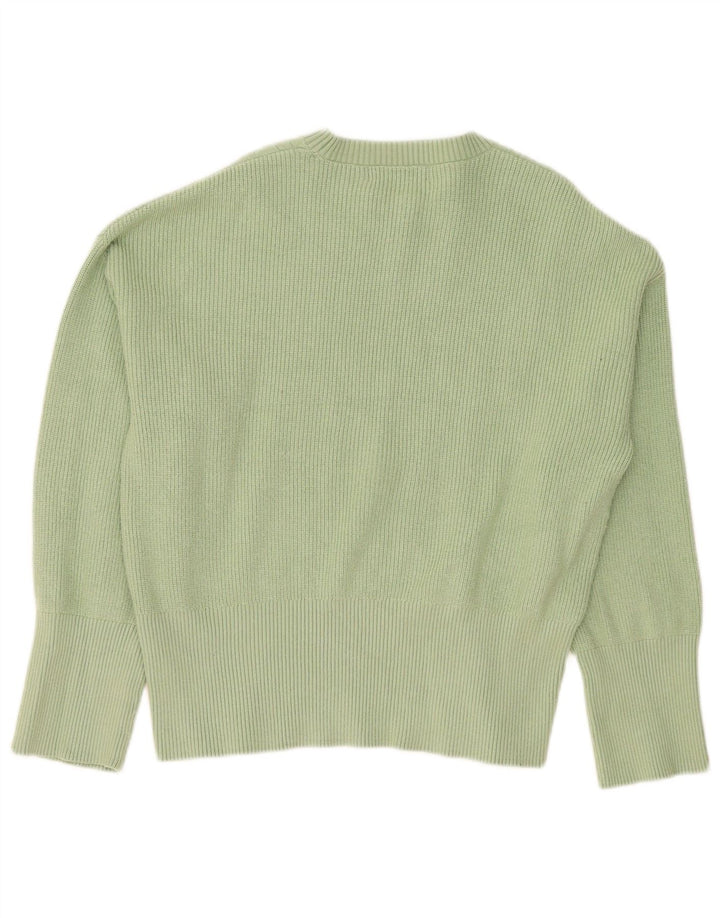 Maglione maglione girocollo da donna Marks & Spencer UK 14 Viscosa verde medio