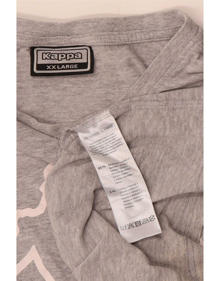 T-shirt grafica da uomo Kappa Top 2XL in cotone grigio