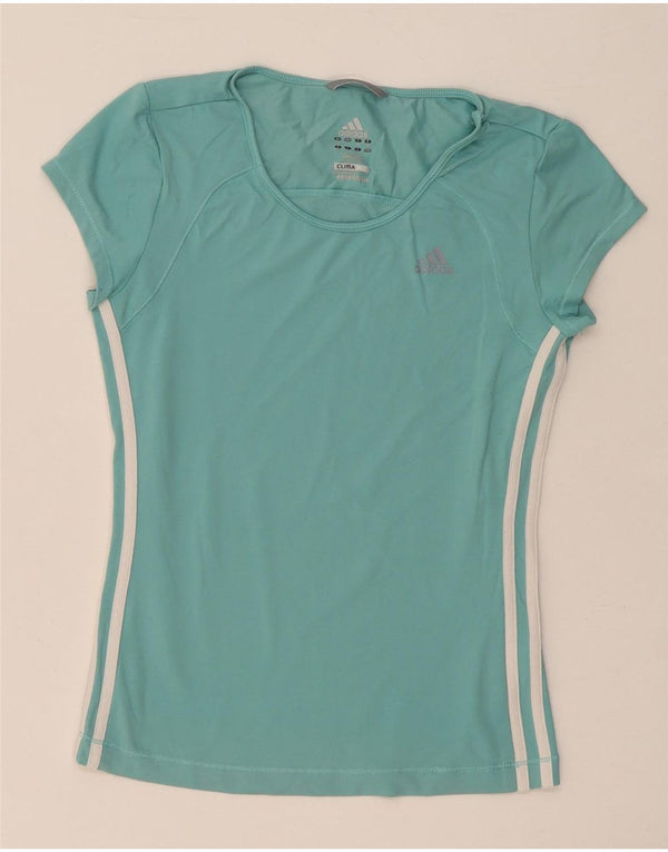 T-shirt Adidas Clima 365 da donna Top UK 12 Medium Turchese Poliammide