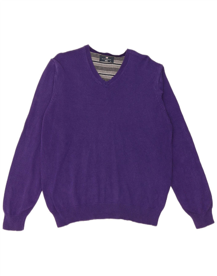 Maglione da uomo con scollo a V blu Harbour Marks & Spencer viola medio