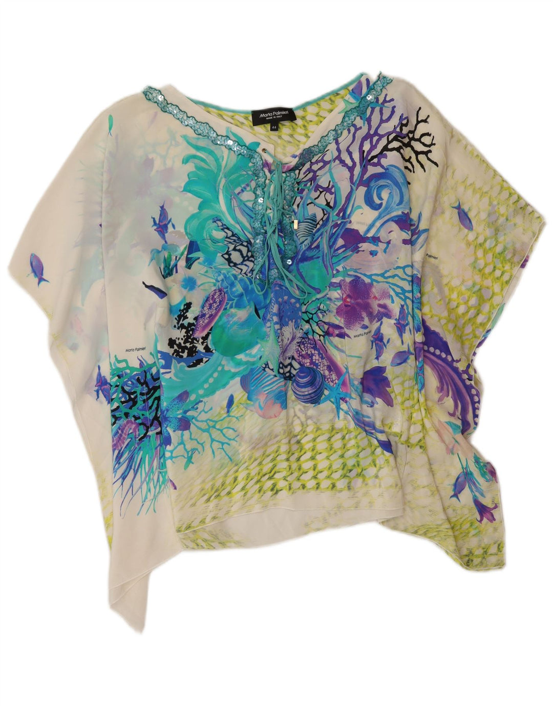 Marta Palmieri Camicetta Poncho da donna Top UK 12 Seta bianco sporco medio