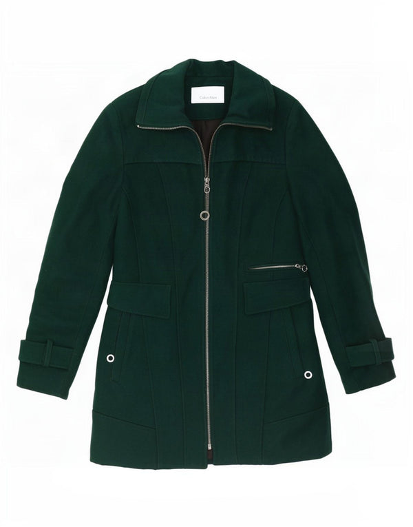 Trench da donna Calvin Klein UK 10 piccolo verde lana classico