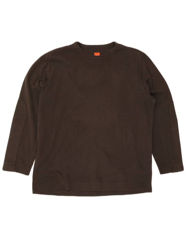 Top Hugo Boss da uomo a maniche lunghe 2XL cotone kaki