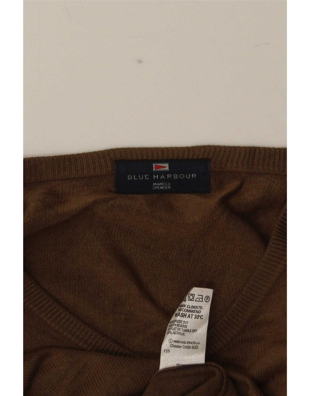 Maglione da uomo con scollo a V blu Harbour Marks & Spencer beige medio