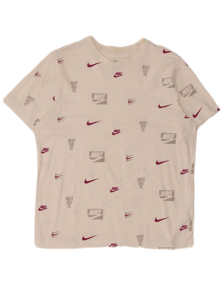 T-shirt grafica da uomo Nike Top grande in cotone bianco