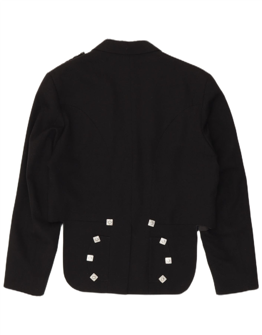 Giacca blazer da donna frac IT 46 Large nera in lana vergine
