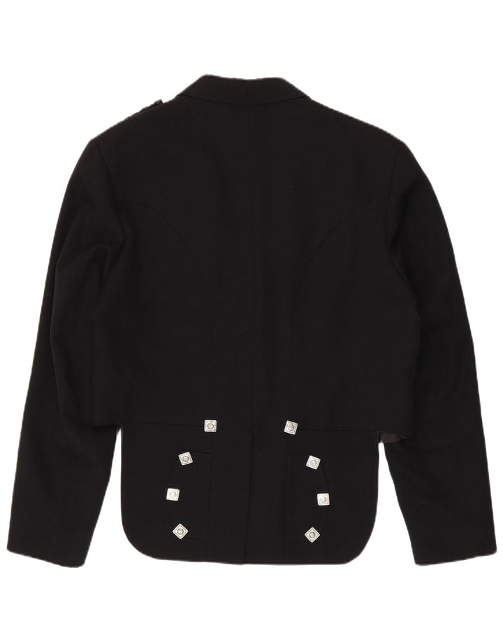 Giacca blazer da donna frac IT 46 Large nera in lana vergine