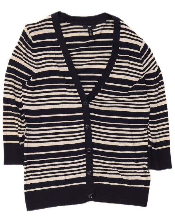 Maglione cardigan con maniche a 3/4 da donna Gap UK 16 Grande cotone a righe blu navy