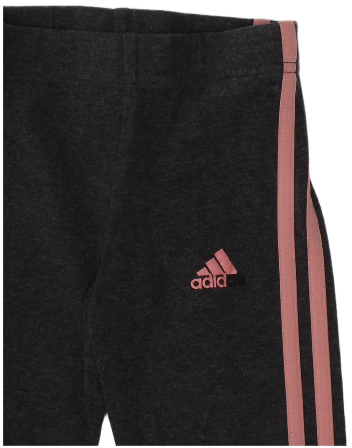Leggings Adidas Bambina 5-6 Anni Cotone Grigio