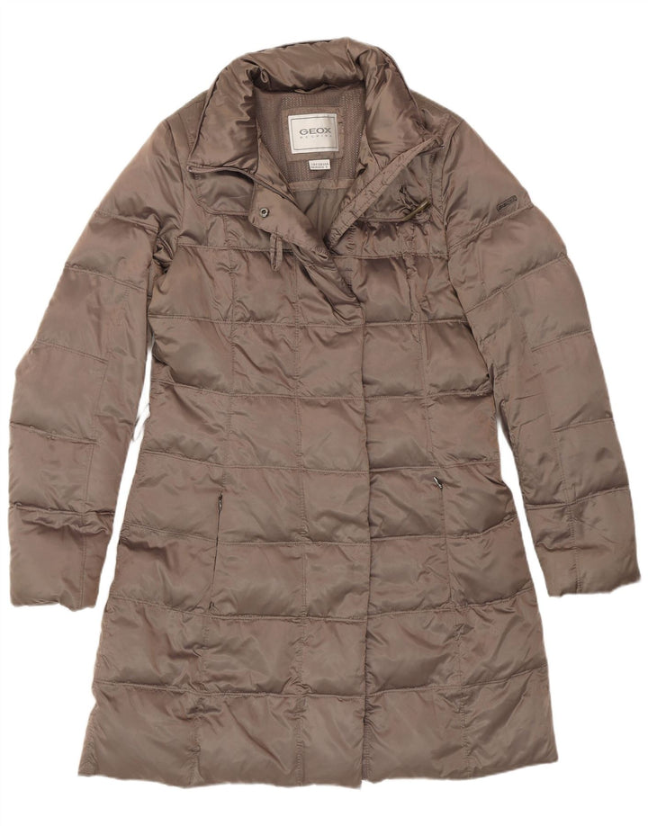 Cappotto imbottito Geox da donna Respira UK 10 piccolo poliestere marrone