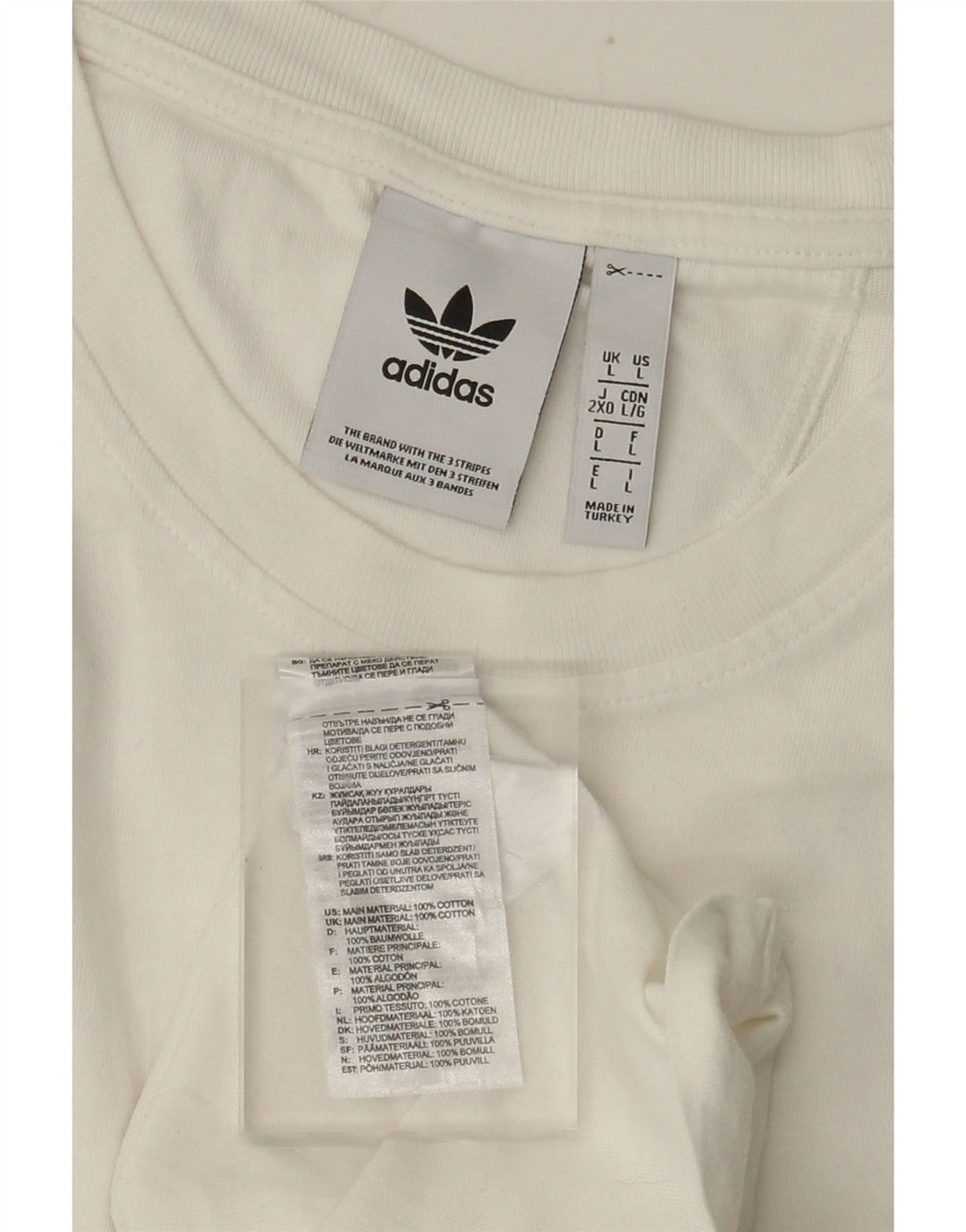 T-shirt grafica da uomo Adidas Top grande in cotone bianco