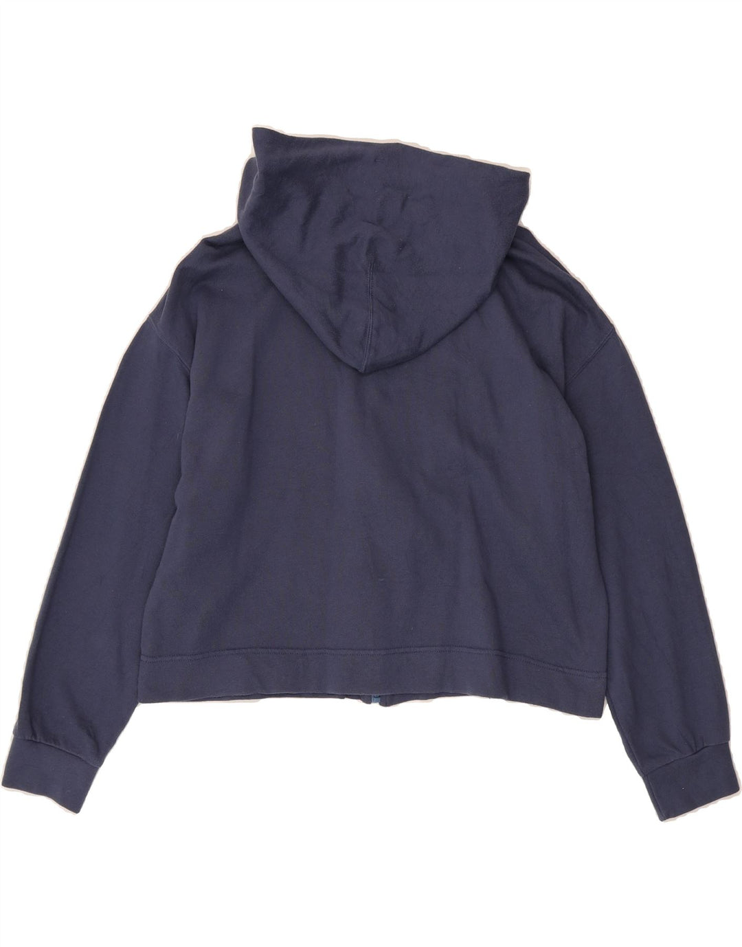 LEVI'S Womens Oversized Crop Zip Hoodie Sweater UK 14 Medium Navy Blue Vintage Levi's and Second-Hand Levi's from Messina Hembry 