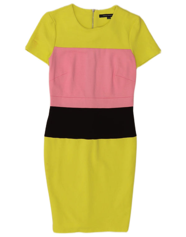 Abito tubino da donna French Connection UK 10 piccolo giallo Colourblock