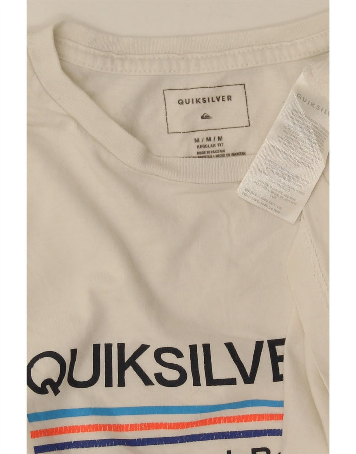 T-shirt grafica da uomo con vestibilità regolare Quiksilver, cotone bianco medio