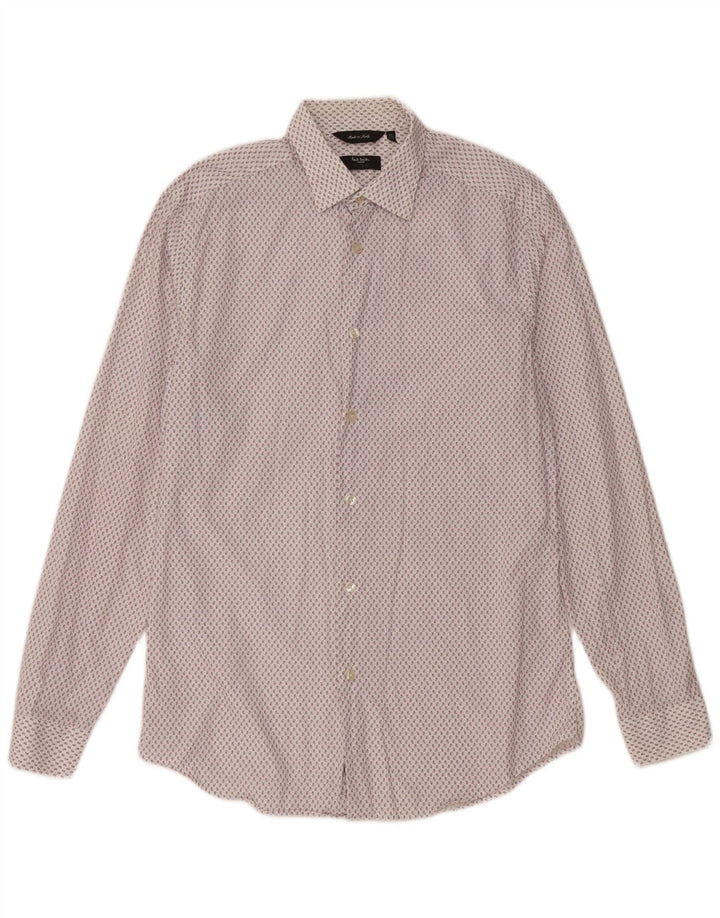 Camicia da uomo PAUL SMITH Taglia 15 38 Paisley bianco medio