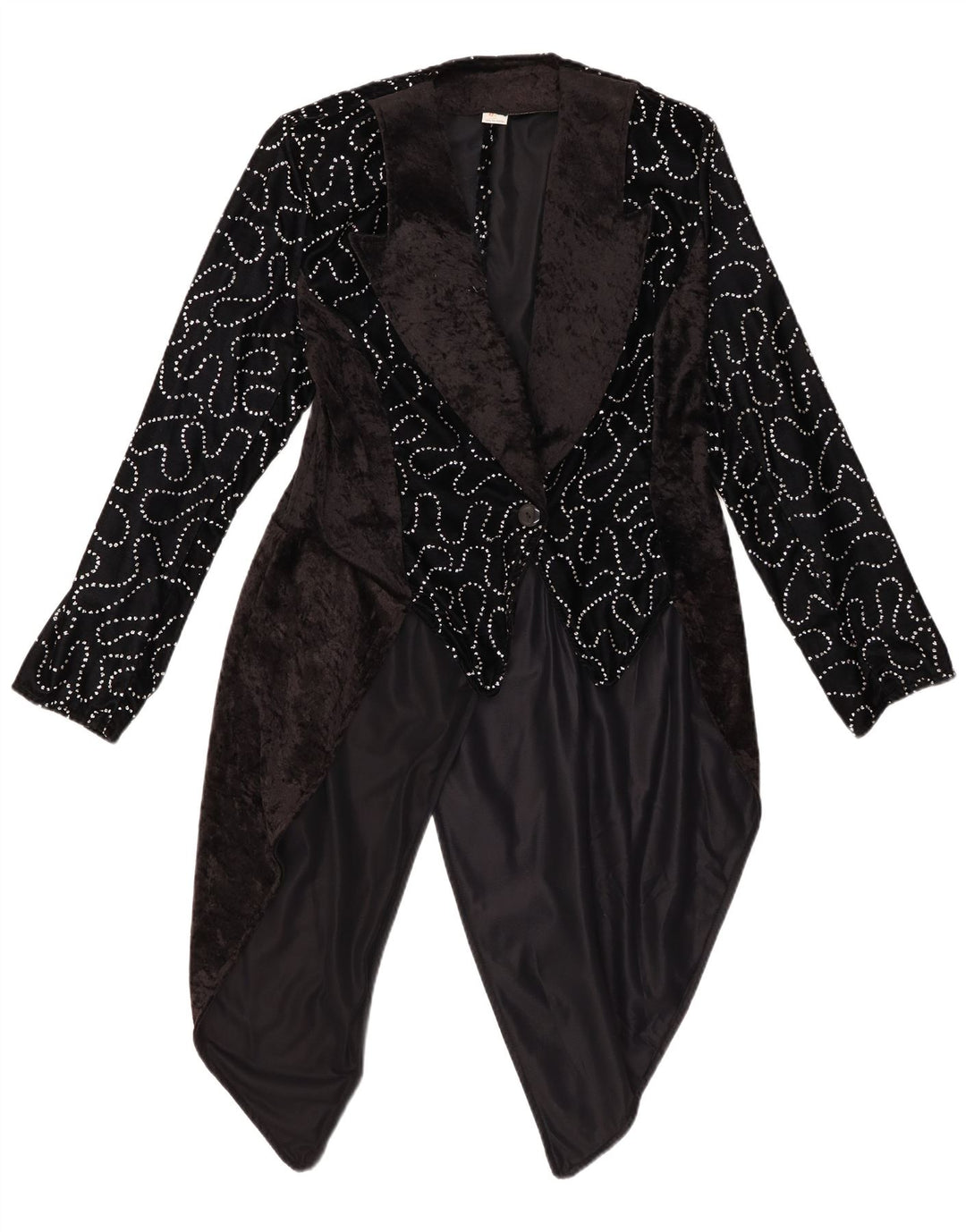 Giacca blazer da donna con motivo astratto VINTAGE IT 42 medio nero