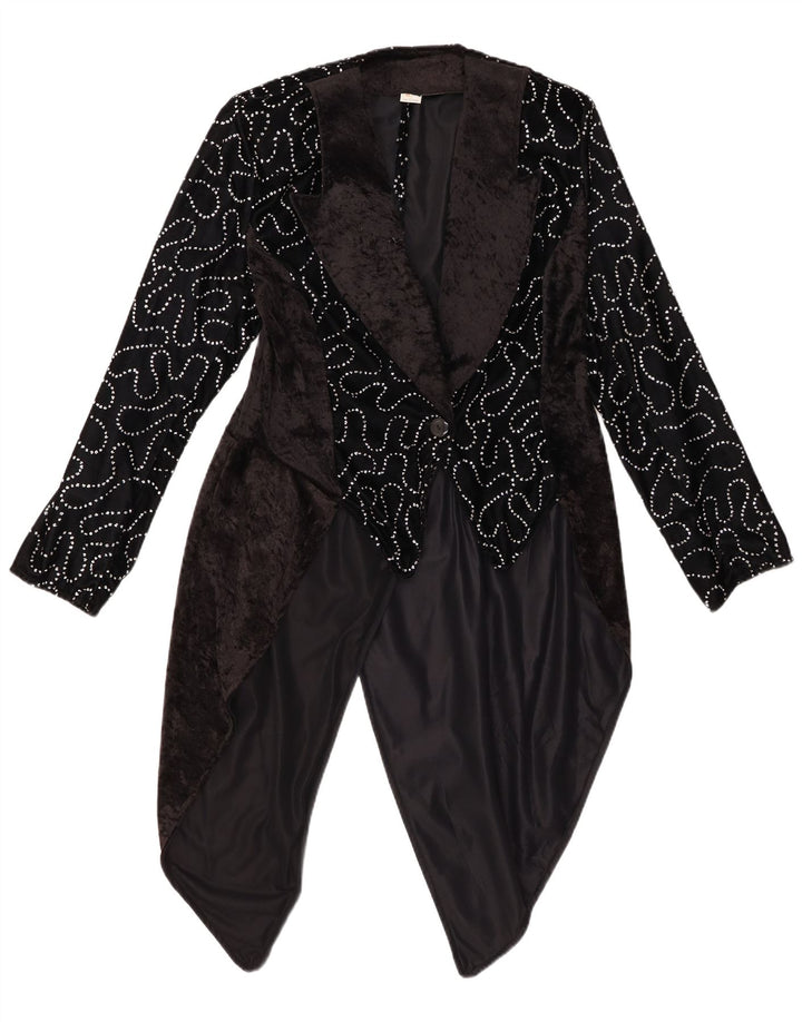 Giacca blazer da donna con motivo astratto VINTAGE IT 42 medio nero