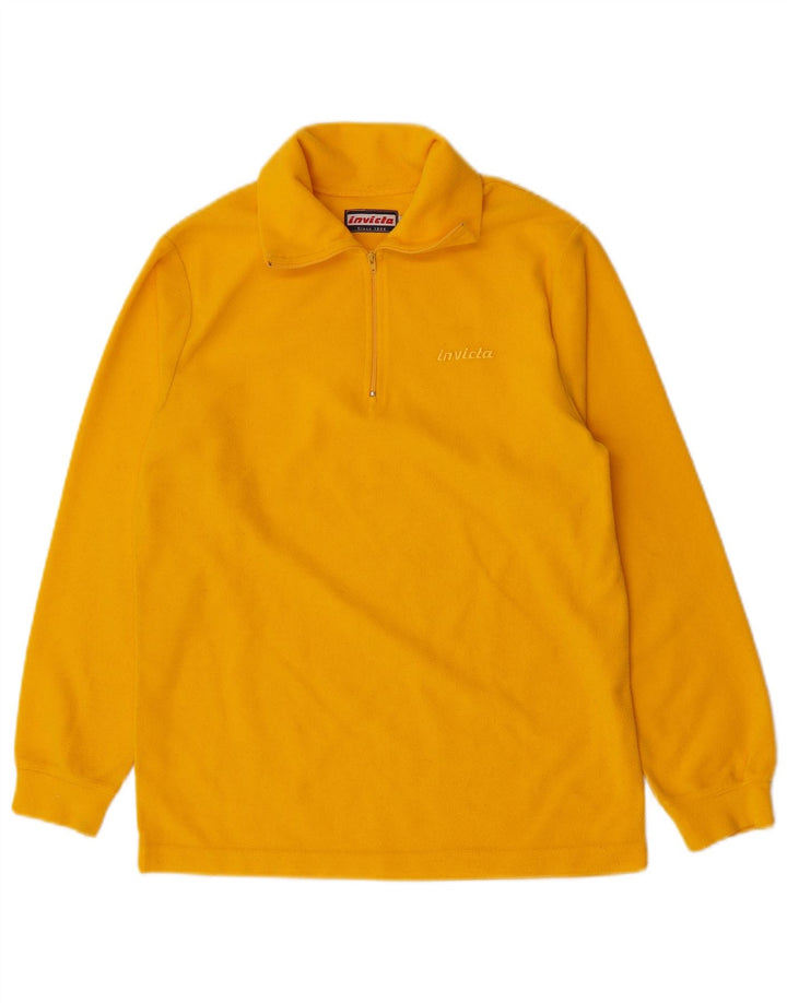 Maglione in pile da donna con collo con zip Invicta UK 10 piccolo giallo