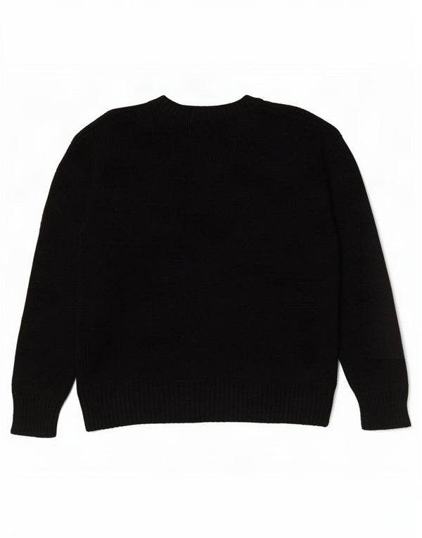 Maglione maglione girocollo oversize da donna Zara UK 16 grande poliestere nero