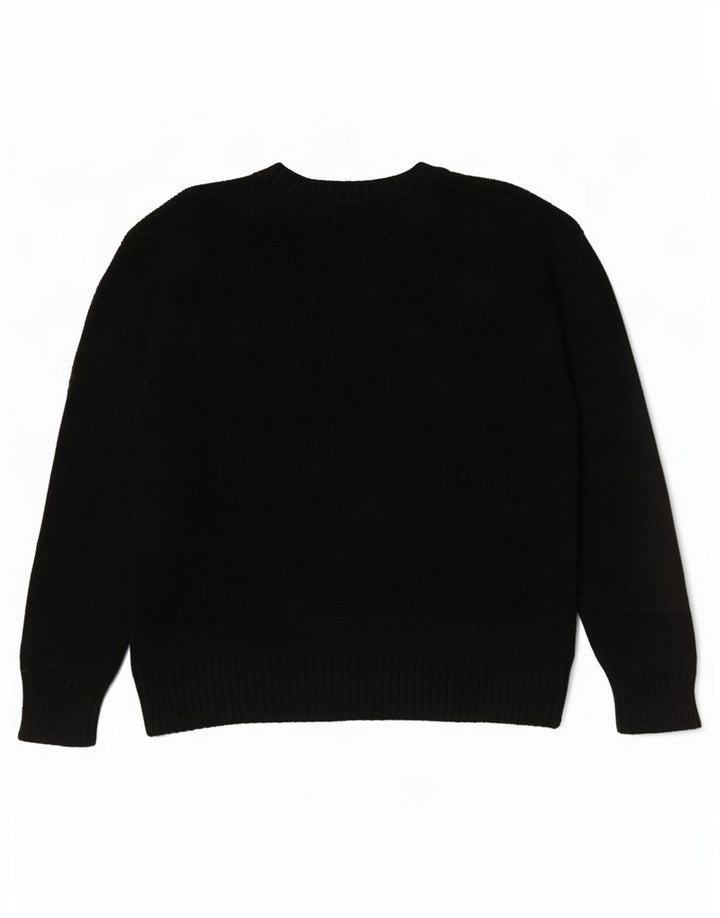 Maglione maglione girocollo oversize da donna Zara UK 16 grande poliestere nero