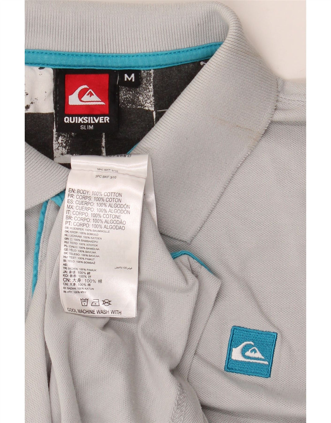 Polo Quiksilver da uomo slim fit in cotone grigio medio