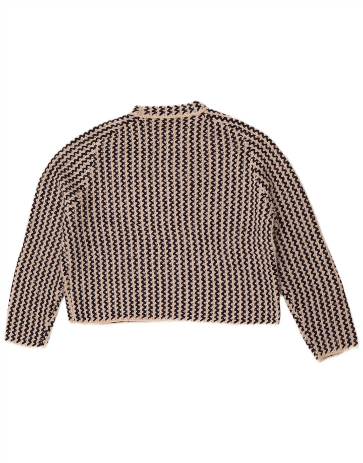 Maglione maglione girocollo corto da donna Massimo Dutti UK 10 piccolo bianco sporco