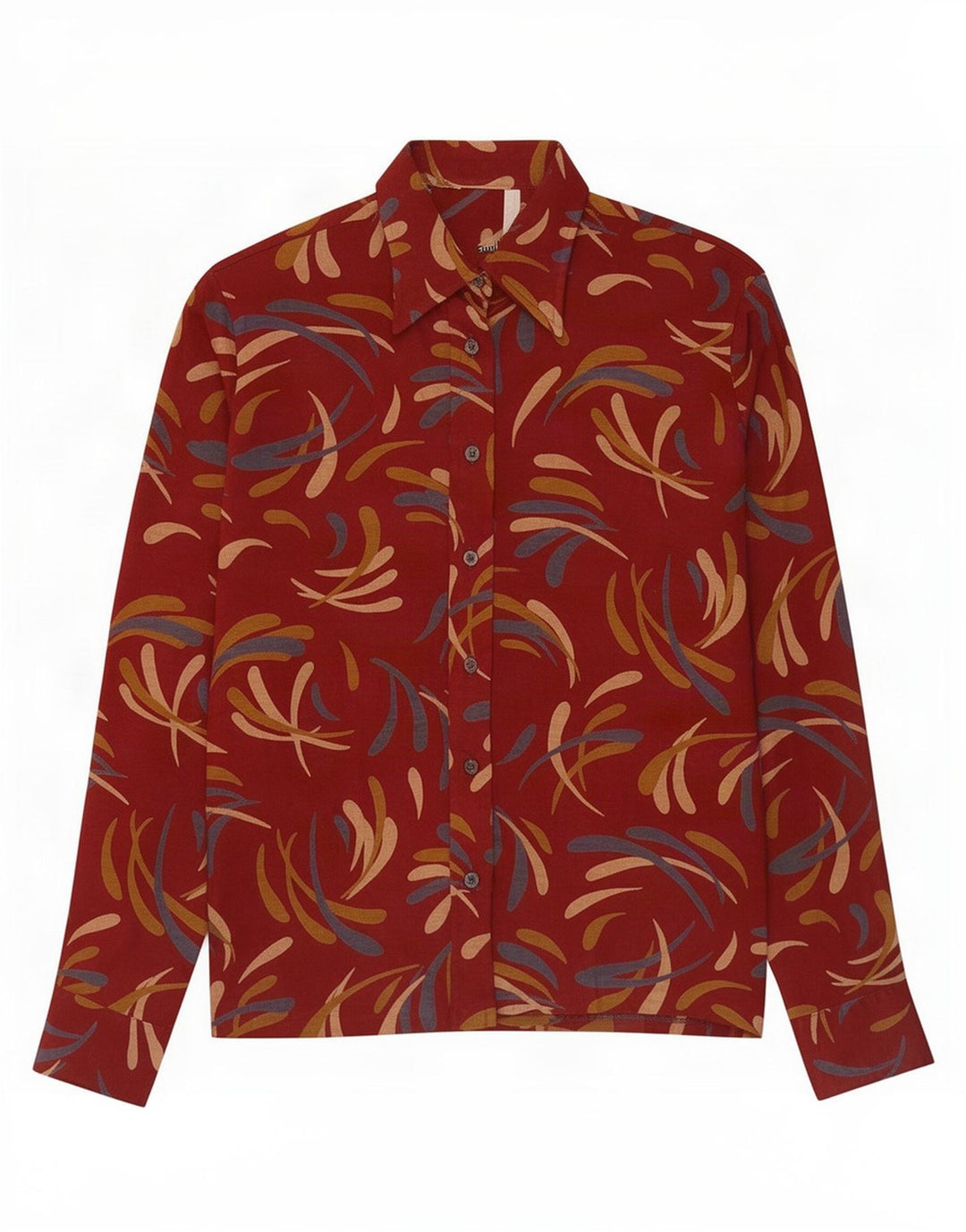 Camicia vintage da donna con motivo astratto IT 48 XL Acrilico rosso