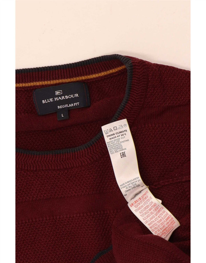Maglione maglione girocollo da uomo Marks & Spencer blu Harbour grande marrone