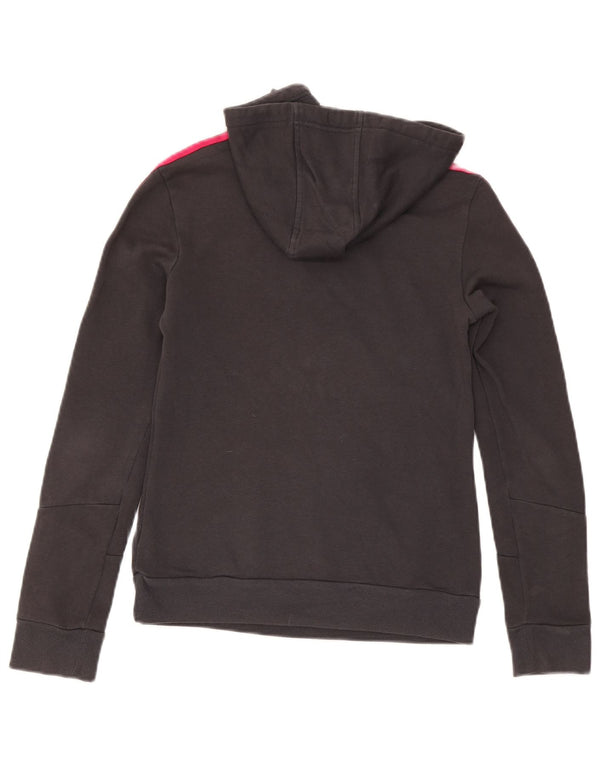 Felpa con cappuccio grafica da donna Adidas UK 4/6 XS cotone grigio