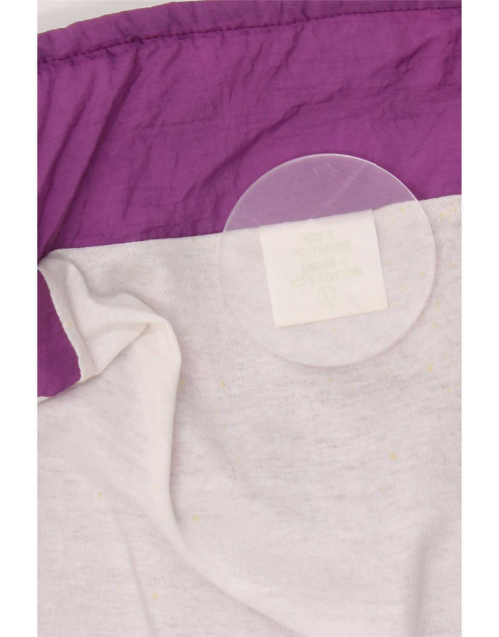 Tuta intera oversize da donna vintage UK 16 Grande nylon geometrico viola